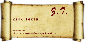 Zink Tekla névjegykártya